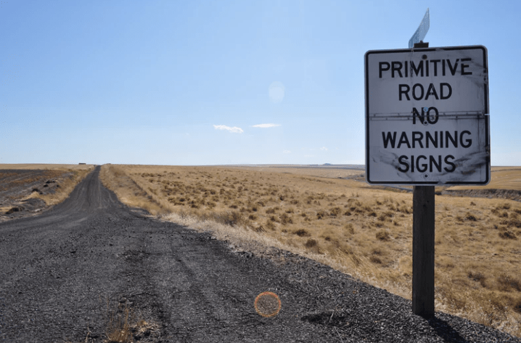 A dirt road in America